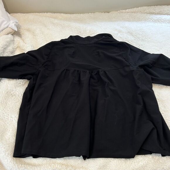 Eileen Fisher Cardigan Sweater Long Sleeve Open Front Viscose Stretch Black 3XL - Picture 2 of 7